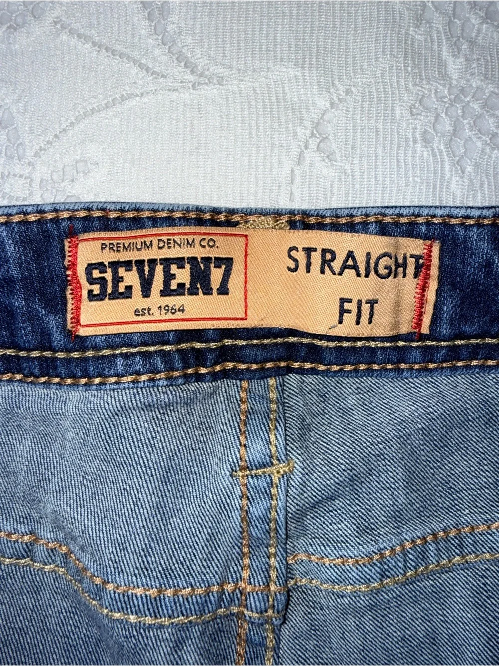 Seven7 Premium Denim Co. Men's Straight Fit‎ Blue Jeans Wash W34